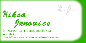 miksa janovics business card